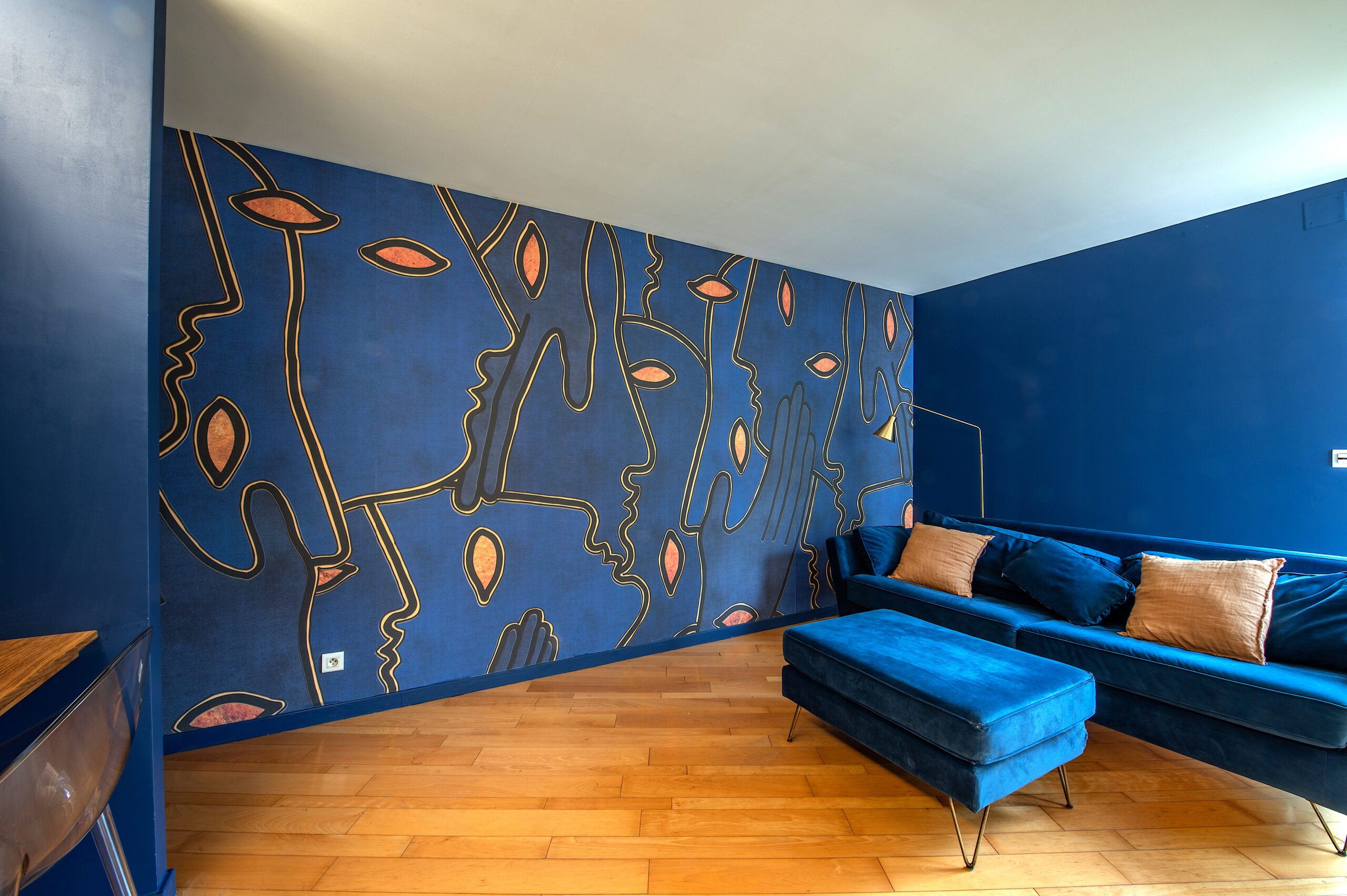 Sublime chambre décorée et aménagée par stylise intérieur Isabelle Vadrot à Le Buc